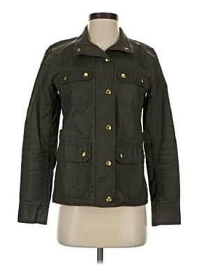 J Crew Olive Green Utility Jacket with Snap Pockets Sz M NWOT